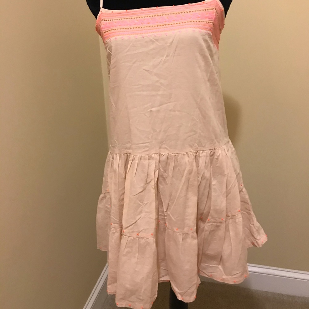 J Crew cream sundress with super cute embroidery